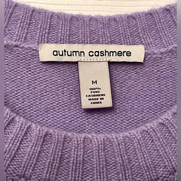 Women’s Autumn Cashmere Lilac Crewneck Sweater - Medium - Picture 2 of 9
